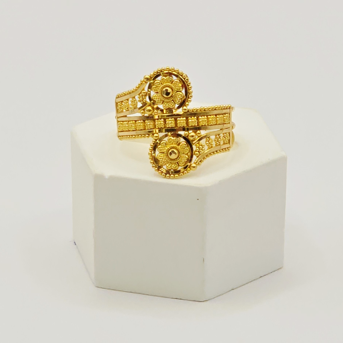 Dual Floral Ring in 22ct gold — view 3