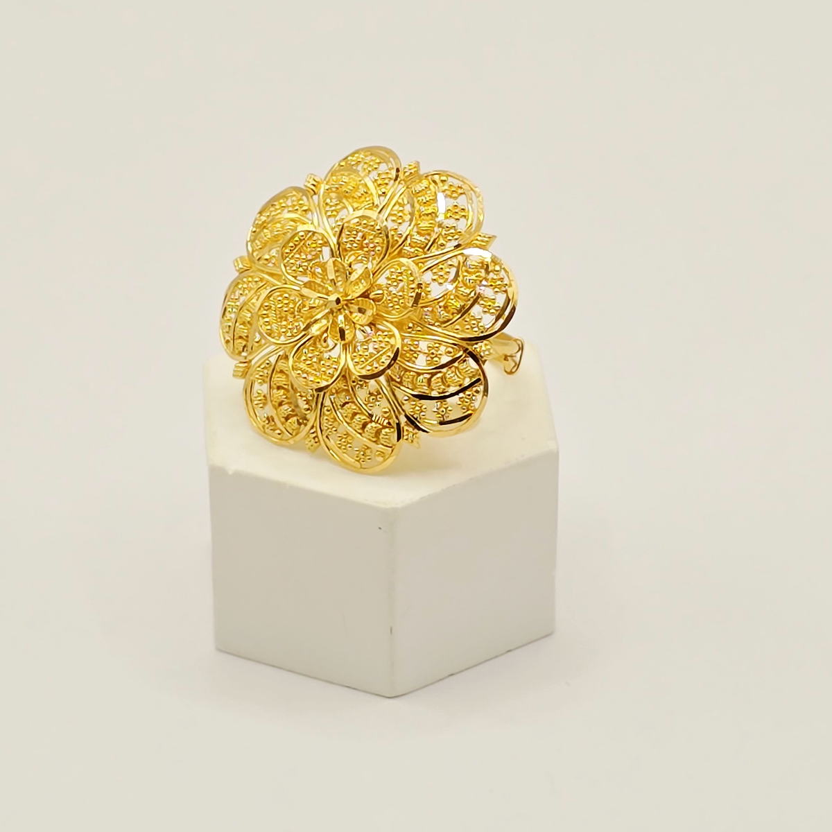 Layered Floral Ring in 22ct gold — view 2