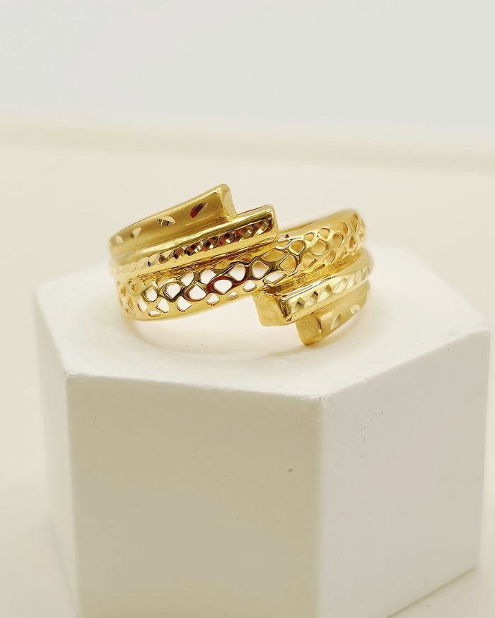 Openwork Wrap Ring in 22ct gold — view 1