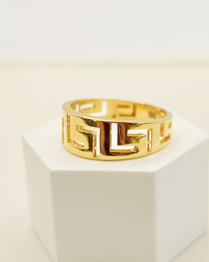 Greek Key Ring in 22ct gold — view 2