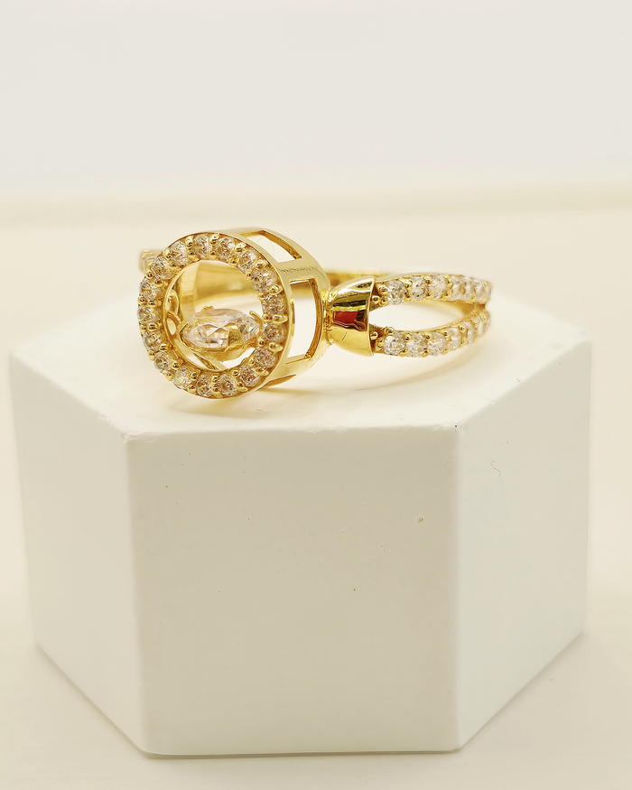 Circle Stone Ring in 22ct gold — view 2
