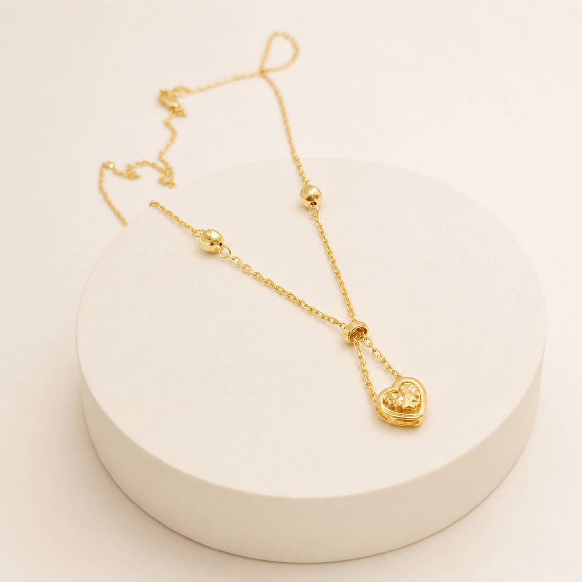 Heart Drop Small Necklace in 22ct gold — view 1