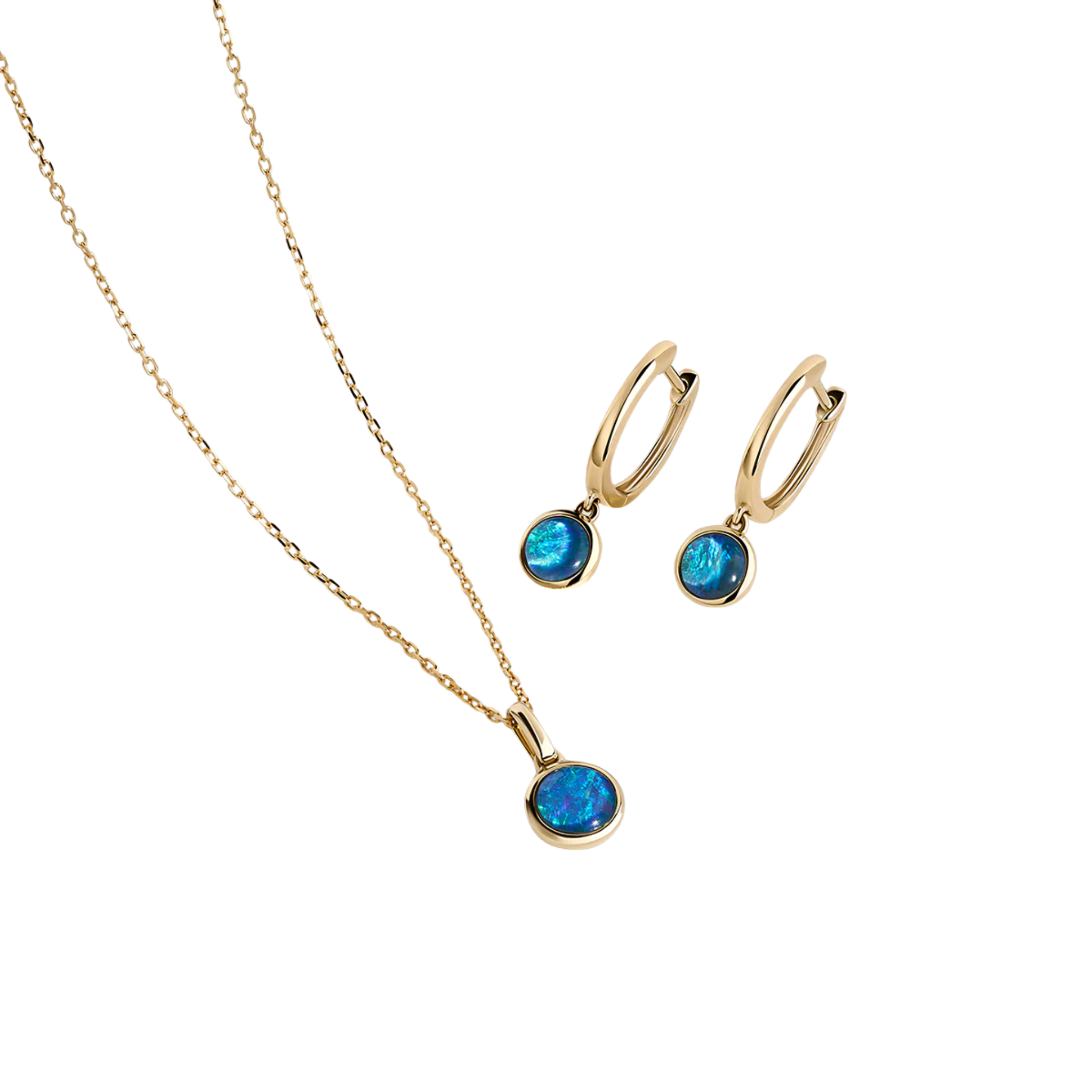 Triplet Opal Drop Pendant in 9ct Yellow Gold